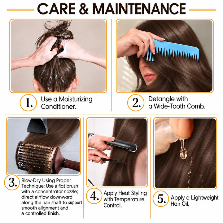 Real Human Tape-In Hair  Soft  Silky,hand tied hair extensions near me,tape extensions placement #4