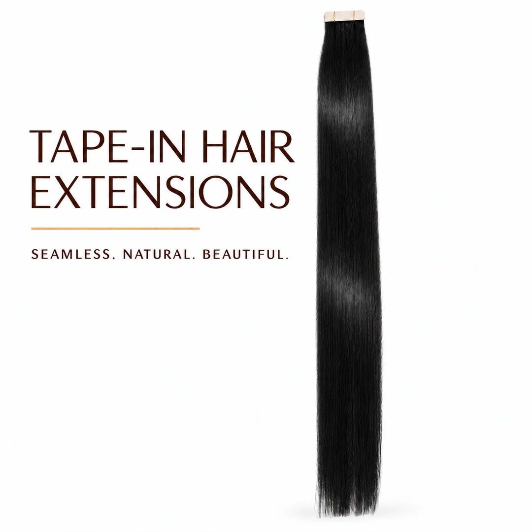 XJ Classic Tape in Hair Extensions 20pcs/pack Various colors Jet Black (1)