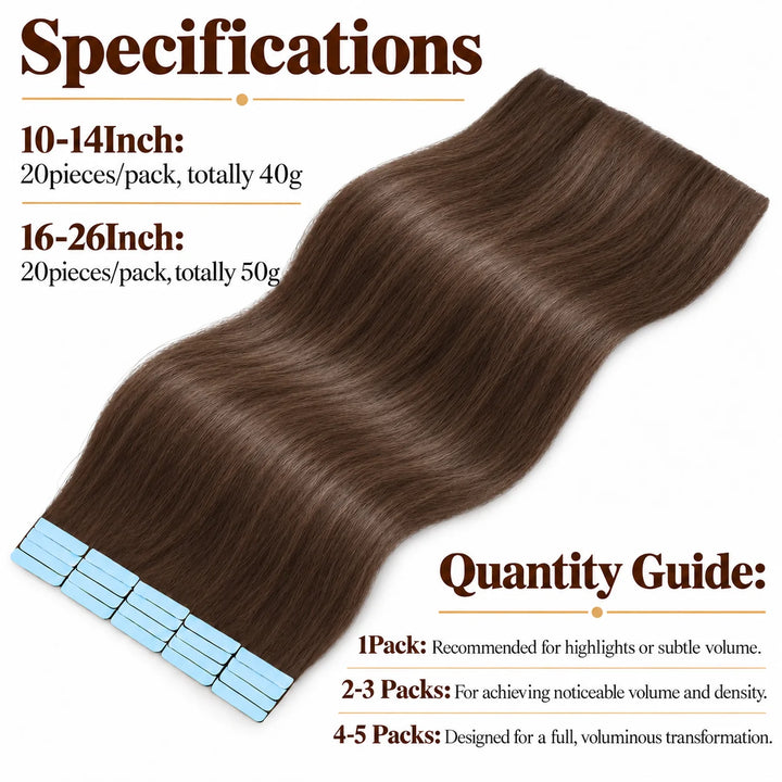 Real Human Tape-In Hair  Soft  Silky,hand tied hair extensions near me,tape extensions placement #4
