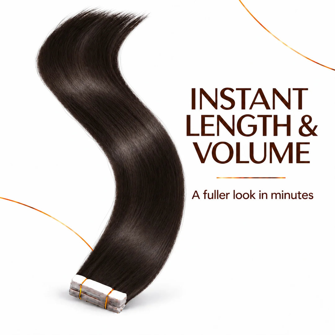 XJ Classic Tape in Hair Extensions 20pcs/pack Various colors Natural Black (1B)
