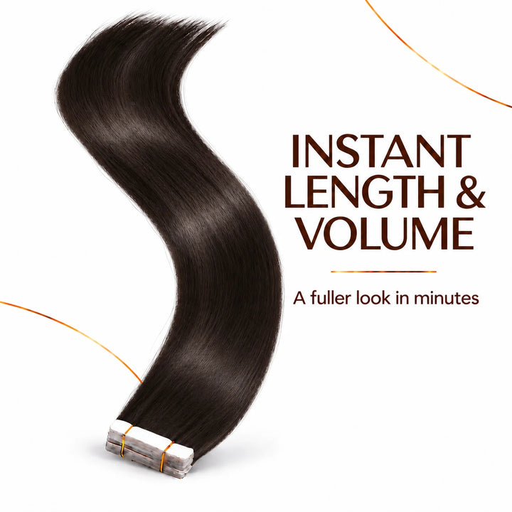 XJ Classic Tape in Hair Extensions 20pcs/pack Various colors Natural Black (1B)