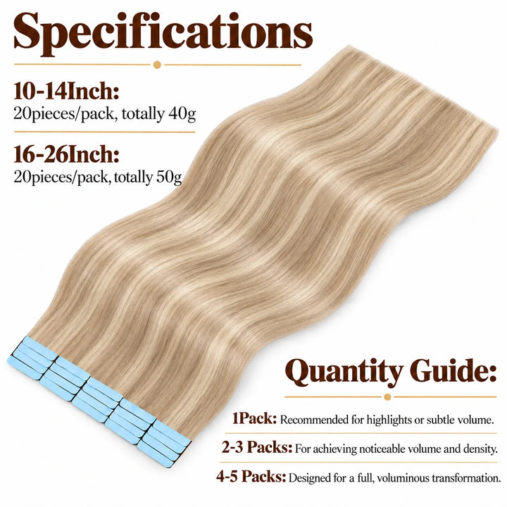 XJ Reusable Hair Tape Strips – Eco-Friendly & Budget-Saving_Placement Of Tape In Hair Extensions #P18/613