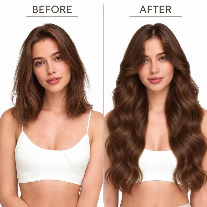 Remy Human Hair Clip-In Extensions 7 Pieces for Full Volume Brown (#4)