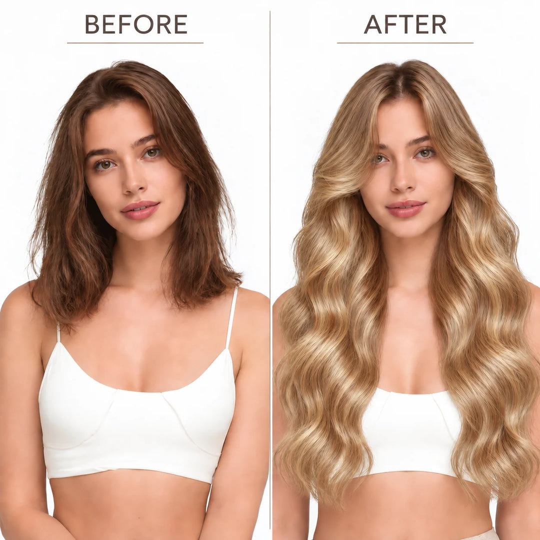 Remy Human Hair Clip-In Extensions 7 Pieces for Full Volume Highlights (#P18/613)