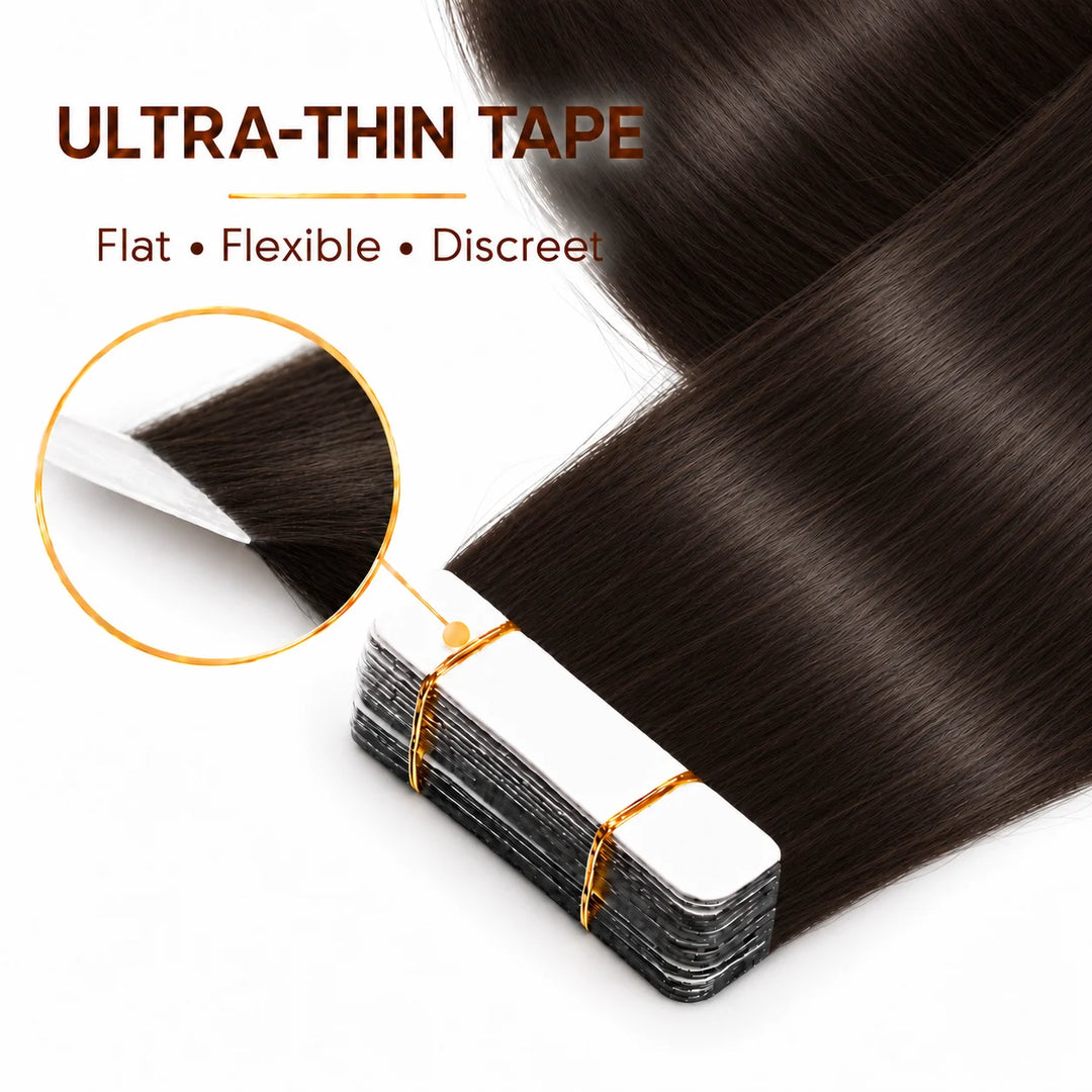 XJ Classic Tape in Hair Extensions 20pcs/pack Various colors Natural Black (1B)