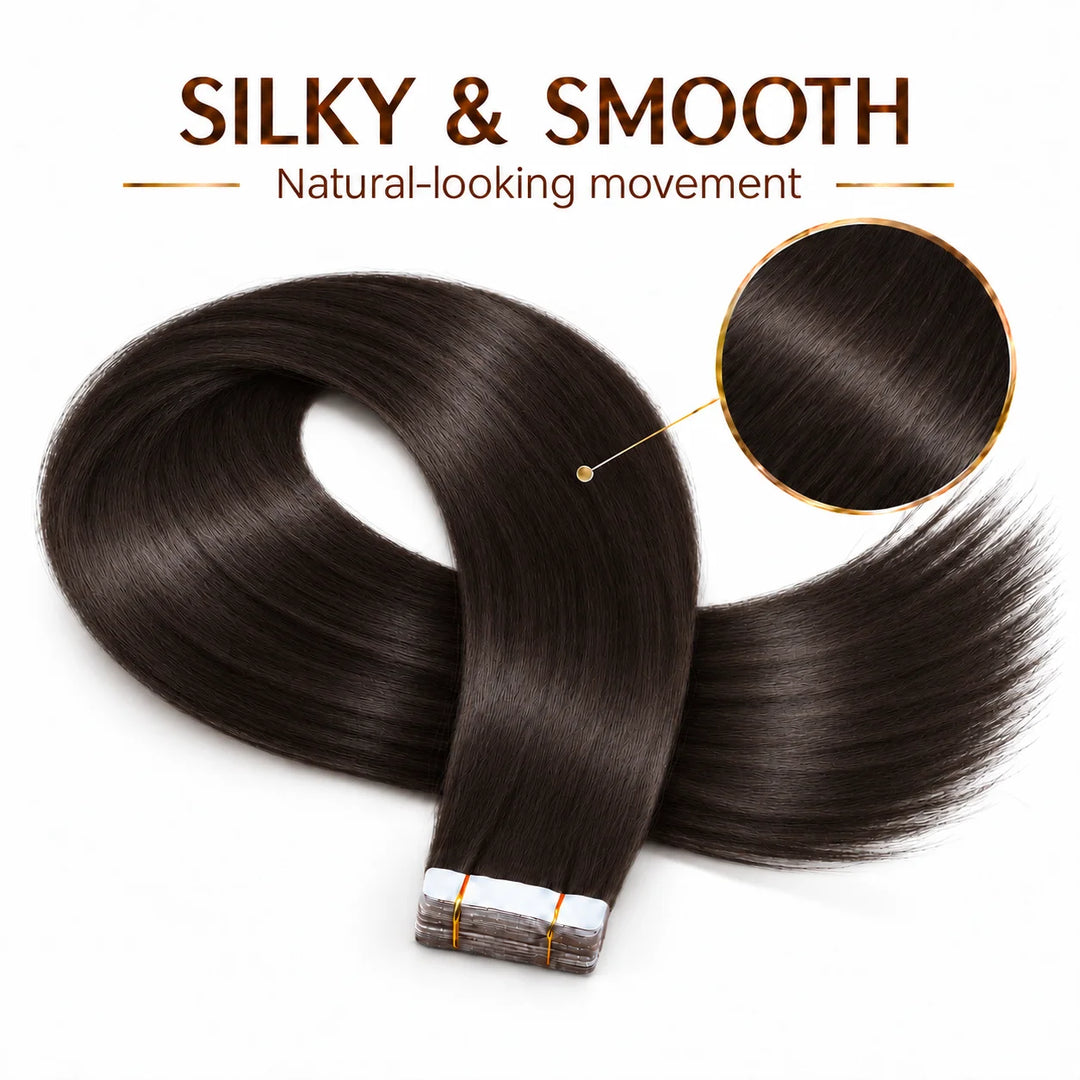 XJ Classic Tape in Hair Extensions 20pcs/pack Various colors Natural Black (1B)