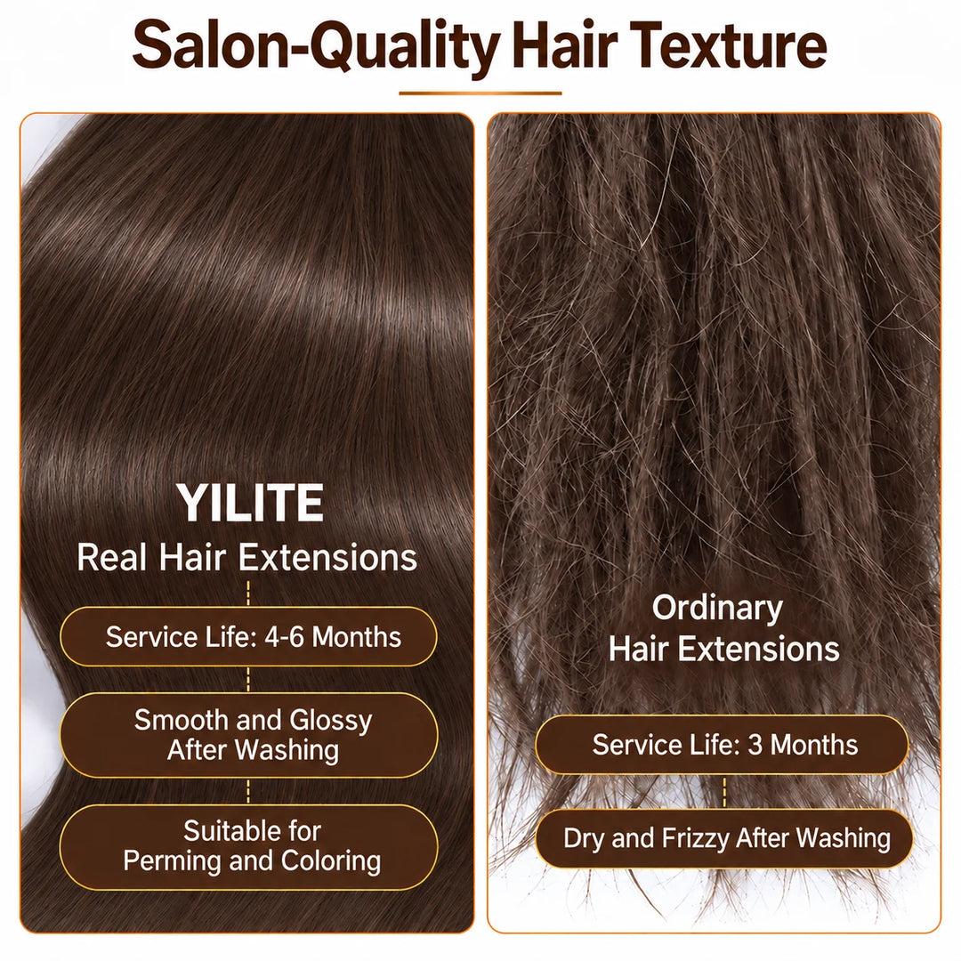 Real Human Tape-In Hair  Soft  Silky,hand tied hair extensions near me,tape extensions placement #2