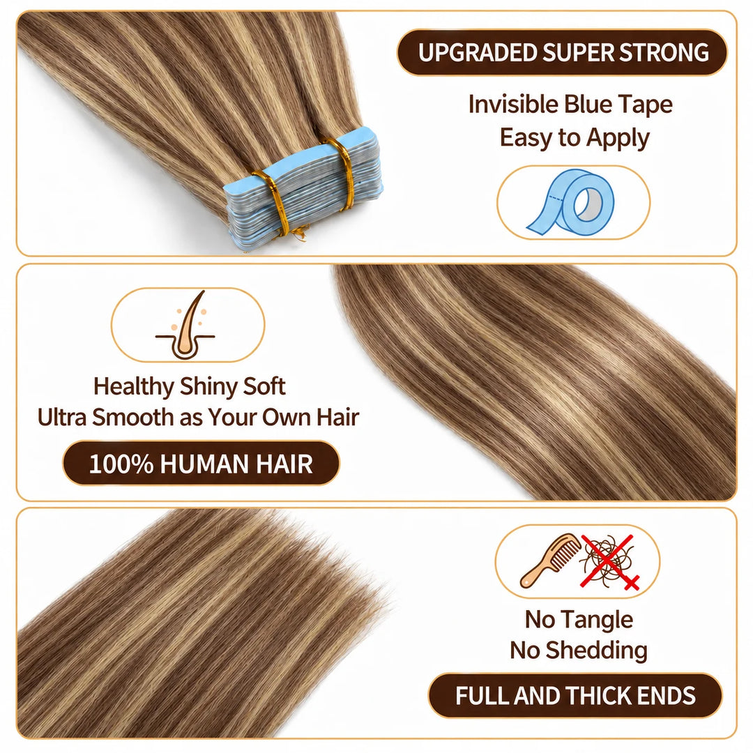 XJ Placement Of Tape In Hair Extensions,Seamless Hair Extensions Near Me,Diy Hair Styling,Endless Fun #P4-27