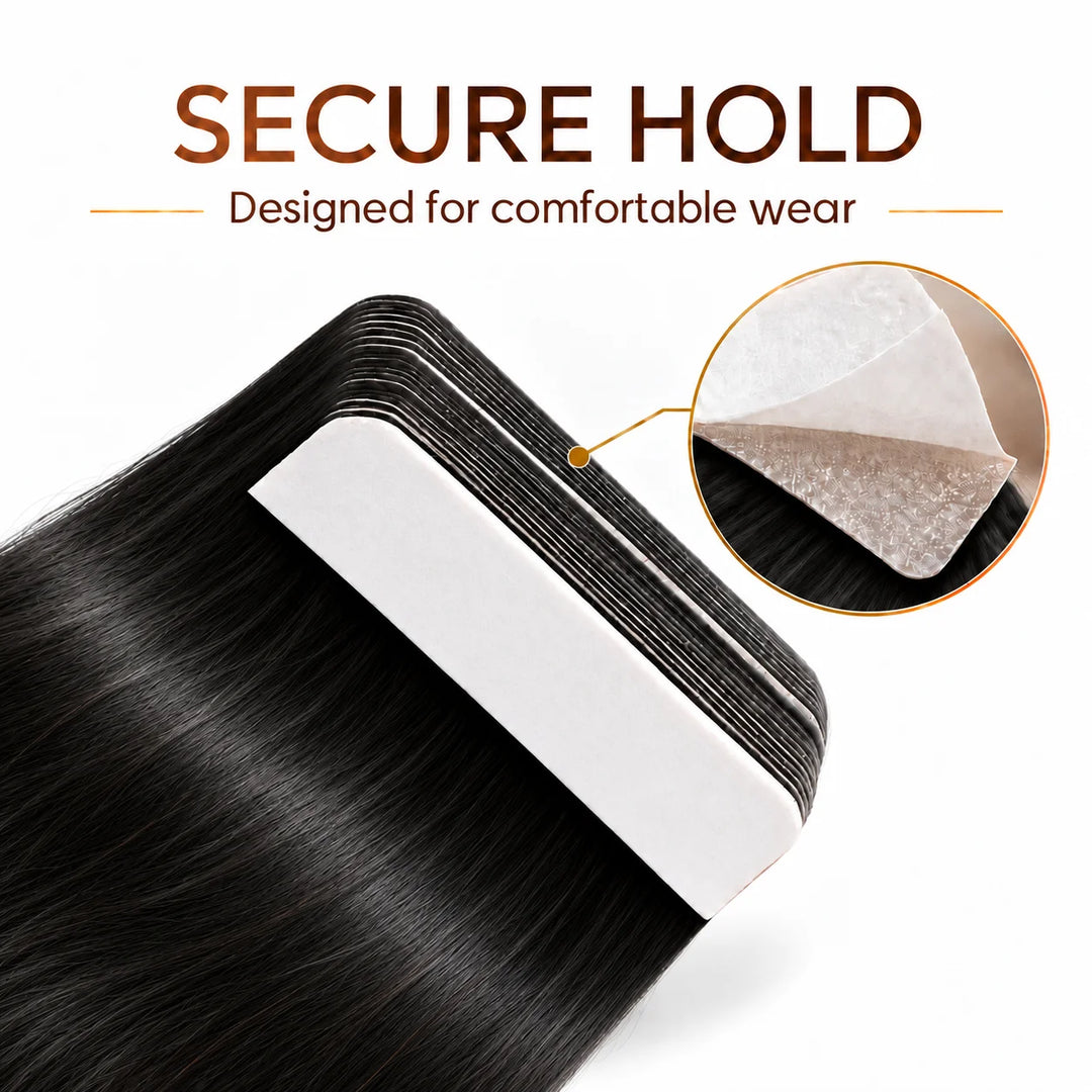 XJ Classic Tape in Hair Extensions 20pcs/pack Various colors Jet Black (1)
