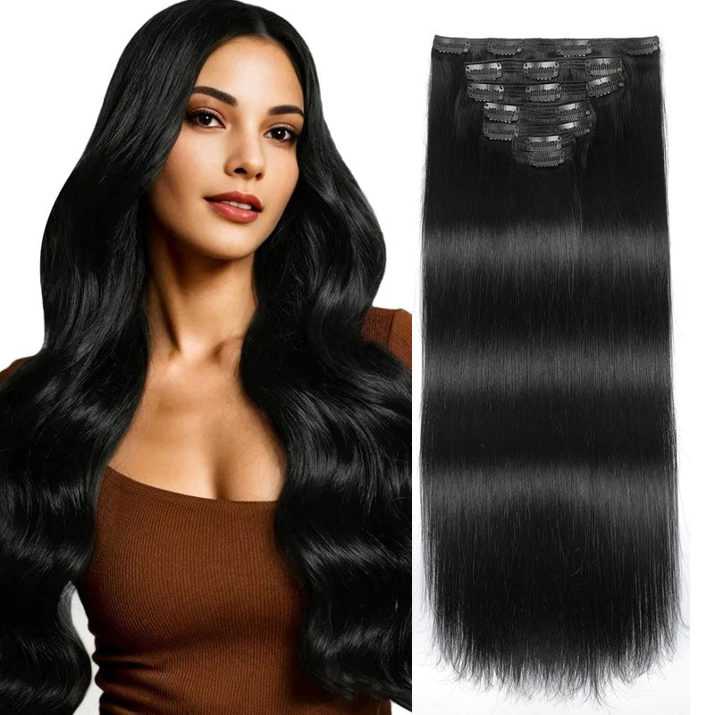 Remy Human Hair Clip-In Extensions 7 Pieces for Full Volume