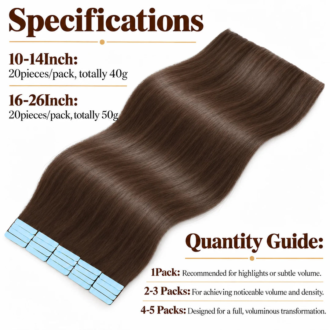 Real Human Tape-In Hair  Soft  Silky,hand tied hair extensions near me,tape extensions placement #4