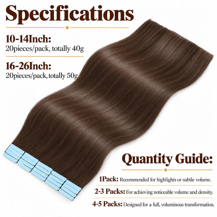 Real Human Tape-In Hair  Soft  Silky,hand tied hair extensions near me,tape extensions placement #4