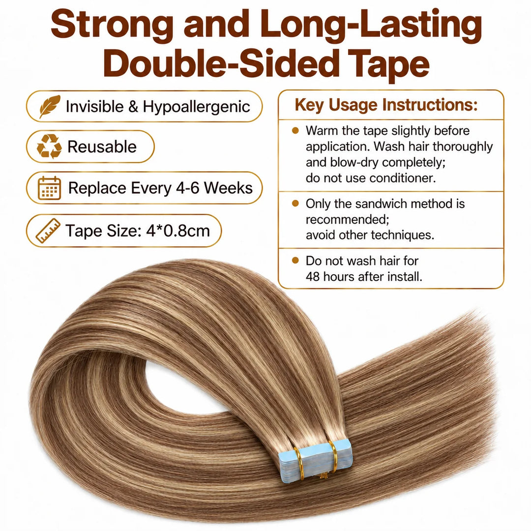 XJ Placement Of Tape In Hair Extensions,Seamless Hair Extensions Near Me,Diy Hair Styling,Endless Fun #P4-27