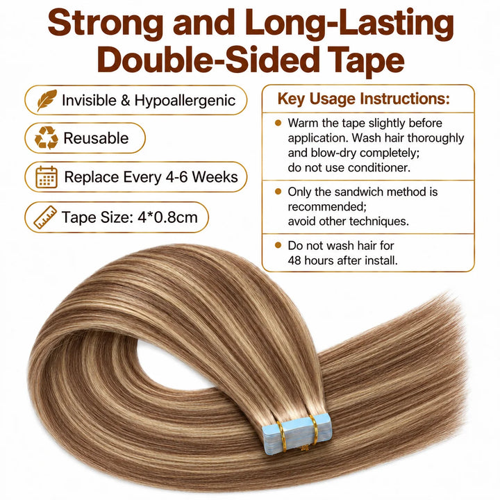 XJ Placement Of Tape In Hair Extensions,Seamless Hair Extensions Near Me,Diy Hair Styling,Endless Fun #P4-27