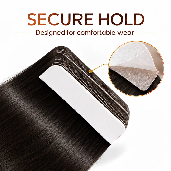 XJ Classic Tape in Hair Extensions 20pcs/pack Various colors Natural Black (1B)