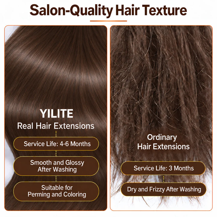 Real Human Tape-In Hair  Soft  Silky,hand tied hair extensions near me,tape extensions placement #4