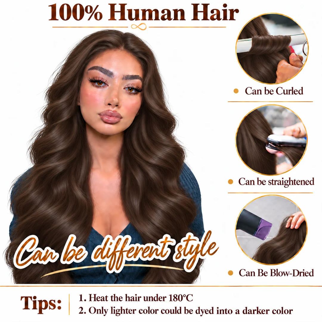 Real Human Tape-In Hair  Soft  Silky,hand tied hair extensions near me,tape extensions placement #4