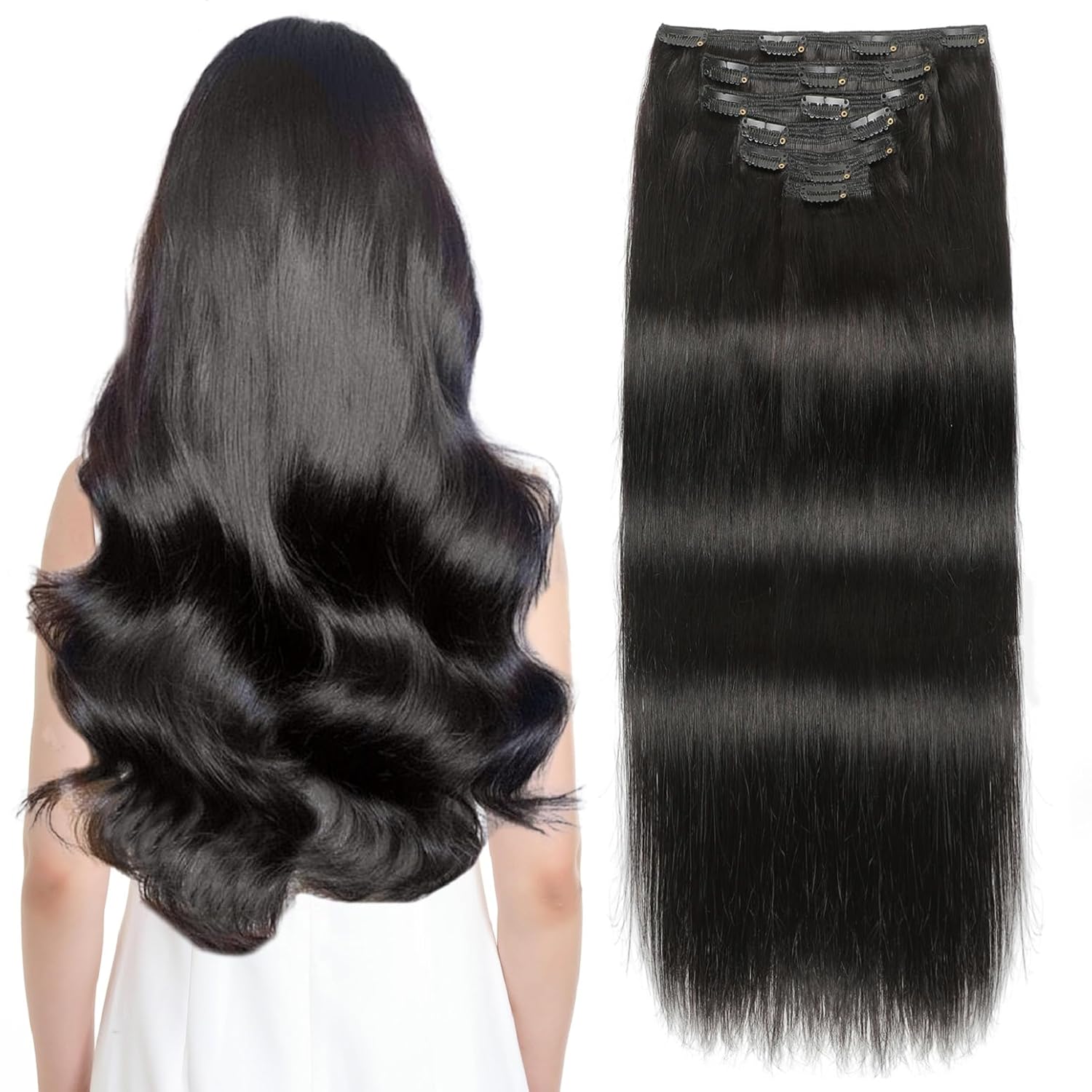 Remy Human Hair Clip-In Extensions 7 Pieces for Full Volume