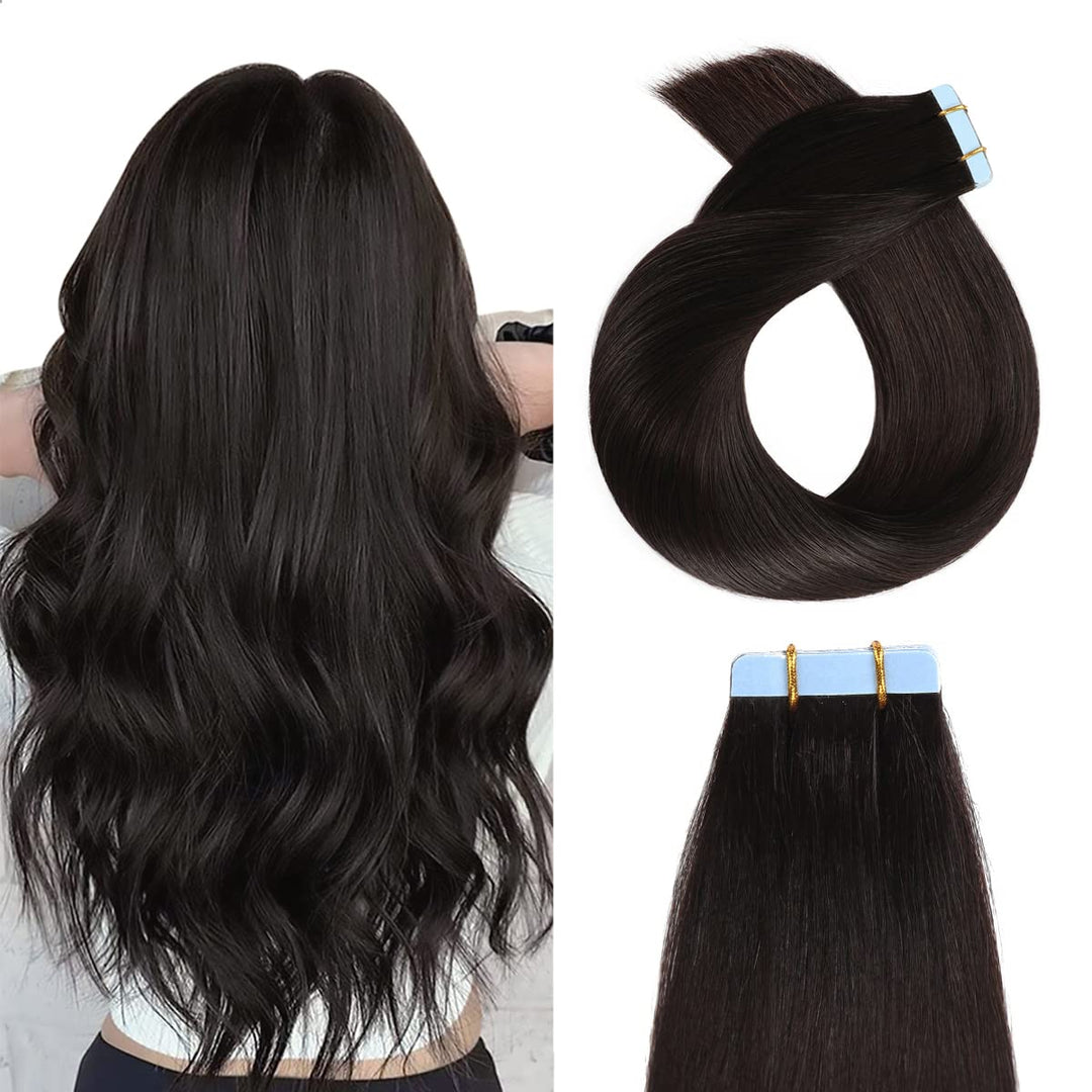 XJ Seamless Injected Hand-Tied Invisible Tape In Hair Extension 20Pcs Virgin Human Hair