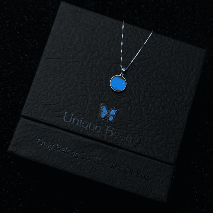 Exquisite S925 Sterling Silver Genuine Blue Morpho Wing Jewelry - Premium Handmade Necklace & Bracelet Gift for Couples and Friends