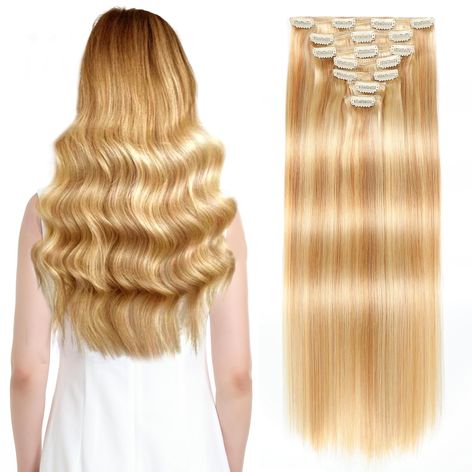Remy Human Hair Clip-In Extensions 7 Pieces for Full Volume