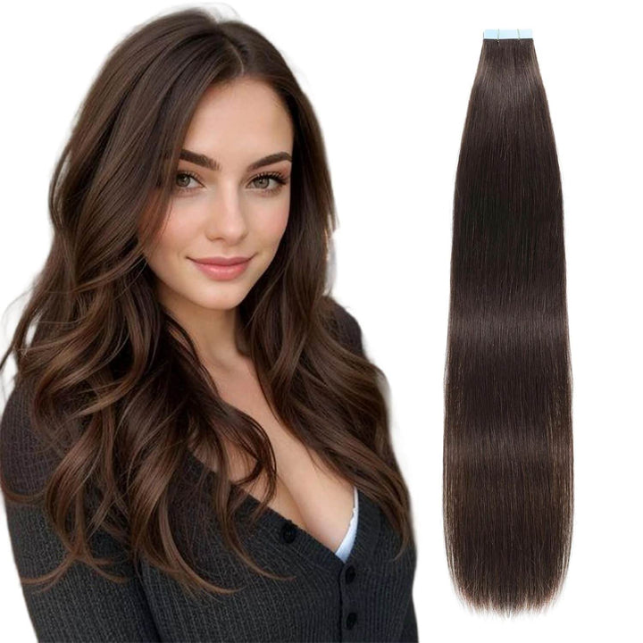 Real Human Tape-In Hair  Soft  Silky,hand tied hair extensions near me,tape extensions placement
