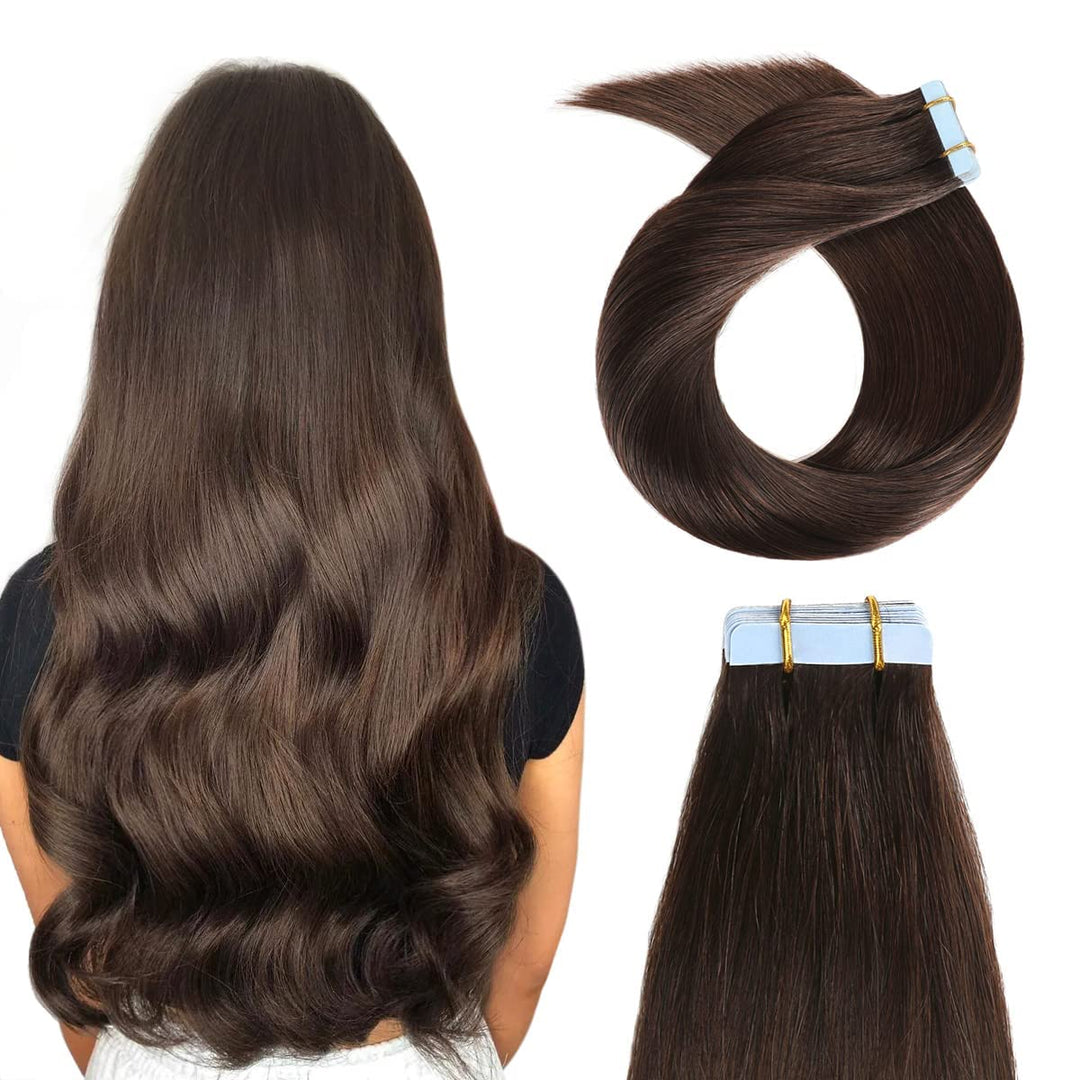 XJ Seamless Injected Hand-Tied Invisible Tape In Hair Extension 20Pcs Virgin Human Hair