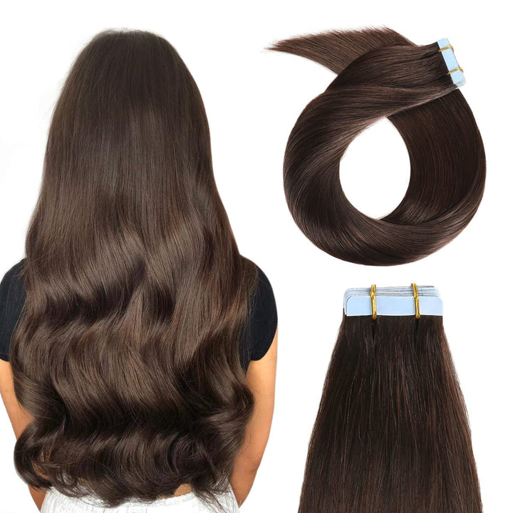 XJ Seamless Injected Hand-Tied Invisible Tape In Hair Extension 20Pcs Virgin Human Hair