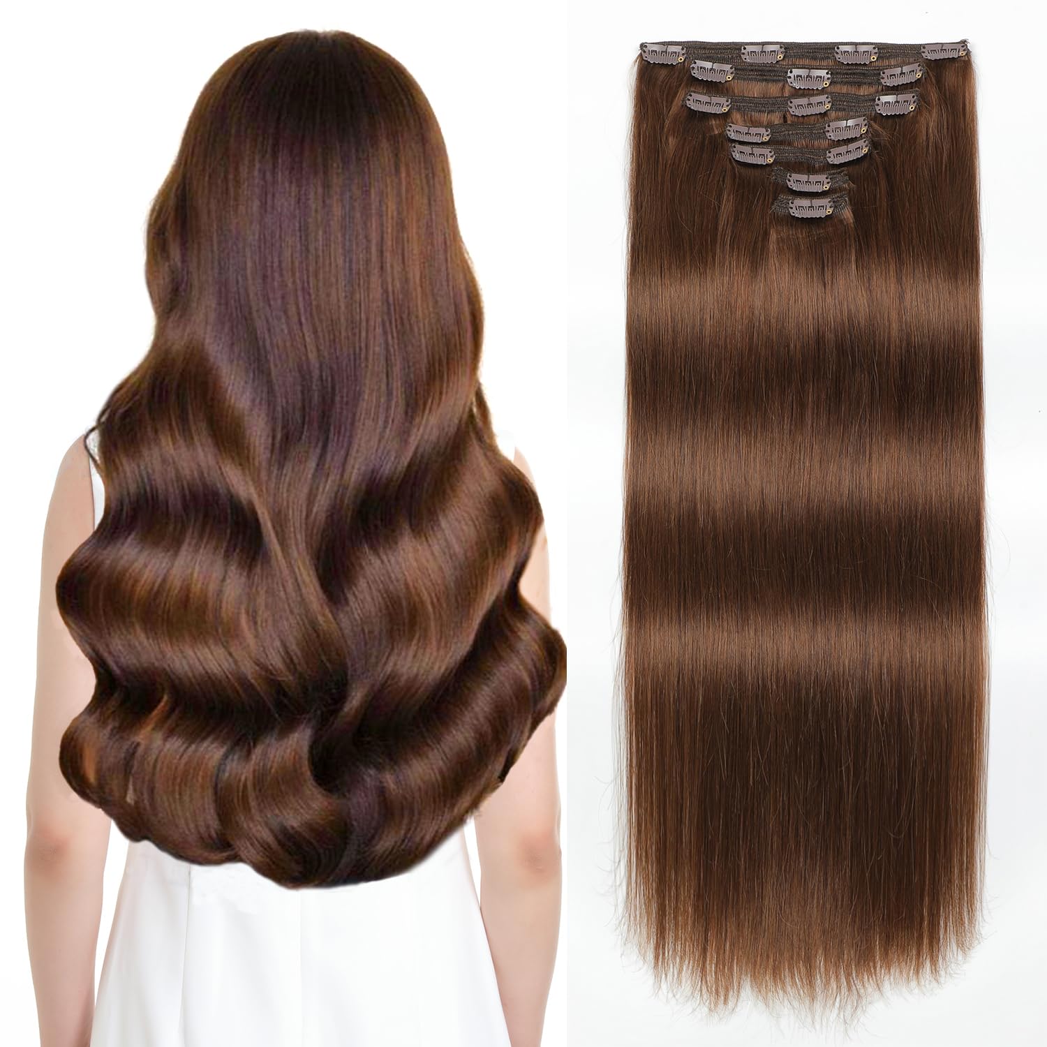 Remy Human Hair Clip-In Extensions 7 Pieces for Full Volume