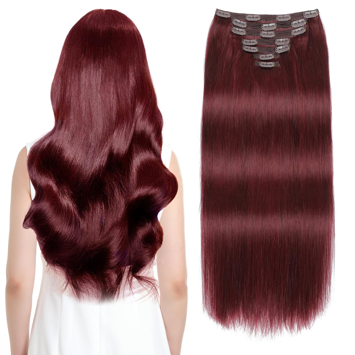Remy Human Hair Clip-In Extensions 7 Pieces for Full Volume