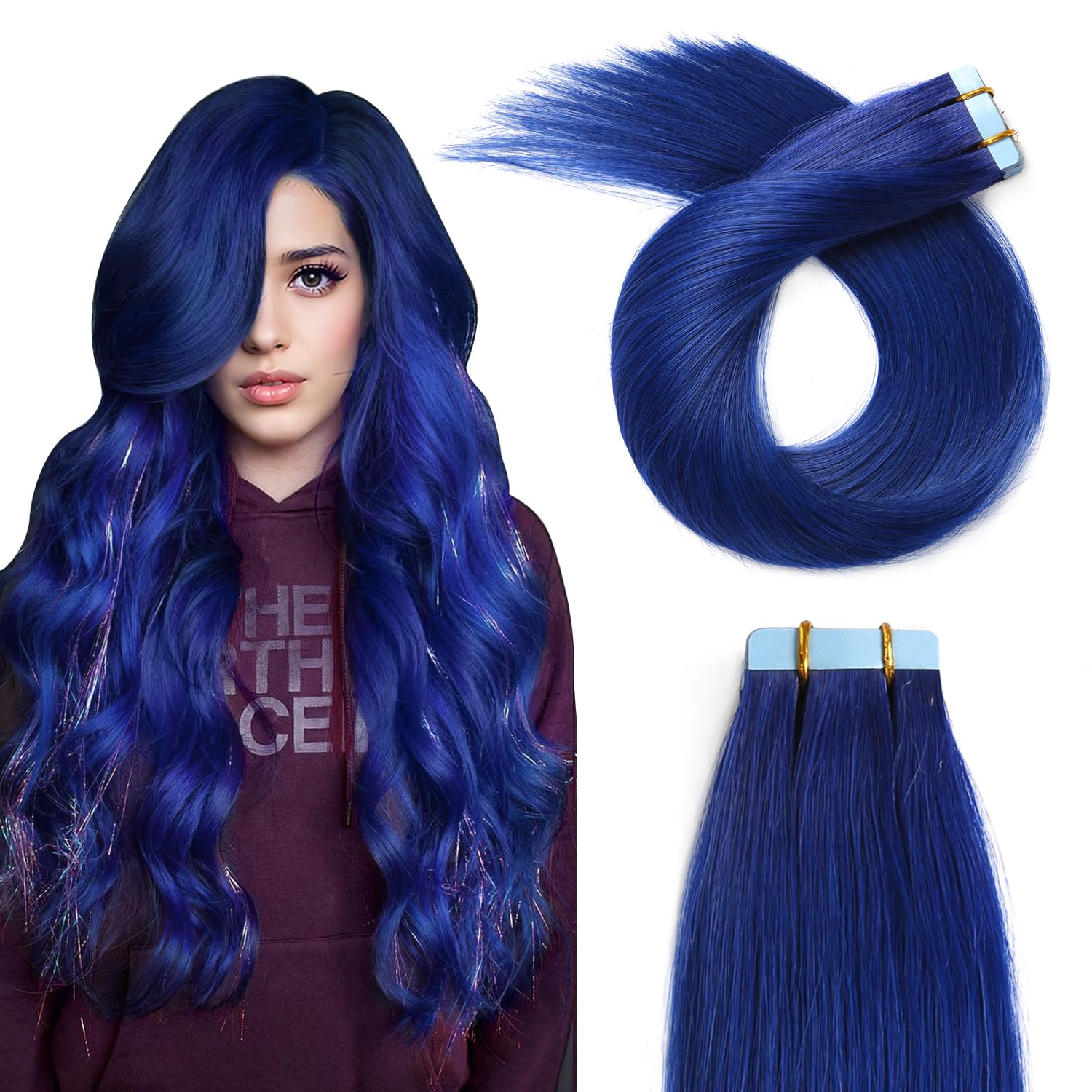 Seamless Injected Hand-Tied Invisible Tape In Hair Extension 20Pcs Virgin Human Hair