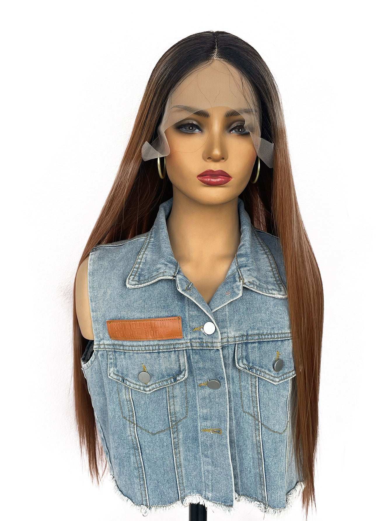 Natural-Look 13x4x1 T-Part Synthetic Lace Front Wig for Effortless Style
