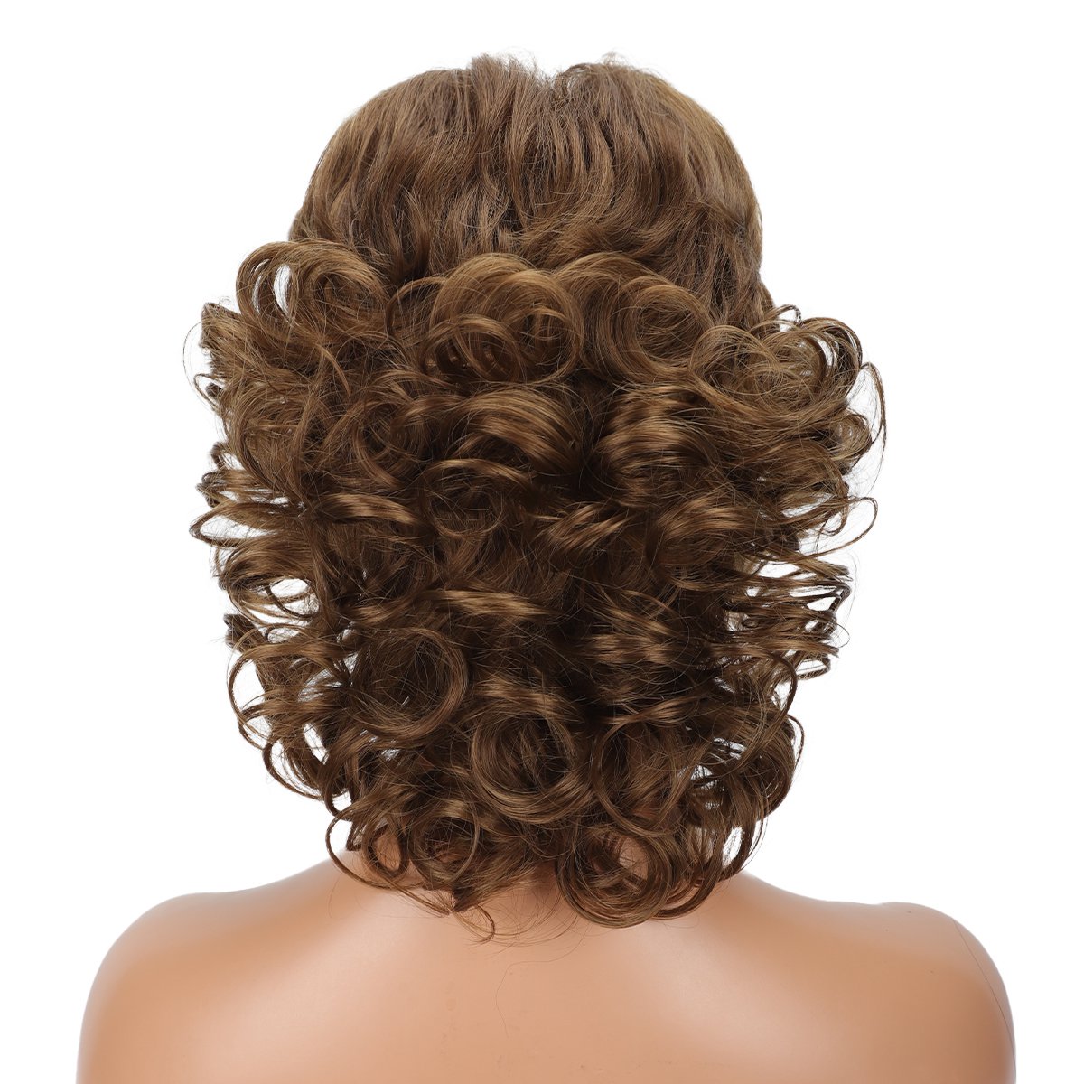 Short wavy wig bangs synthetic wig beginners friendly heat - XJ