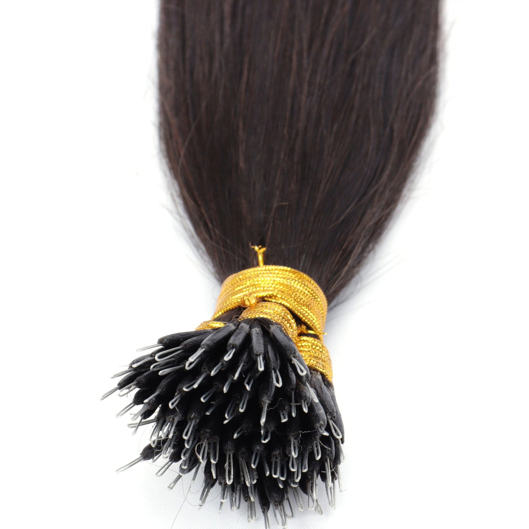 Straight Nano Ring Human Hair Extensions – Soft & Silky