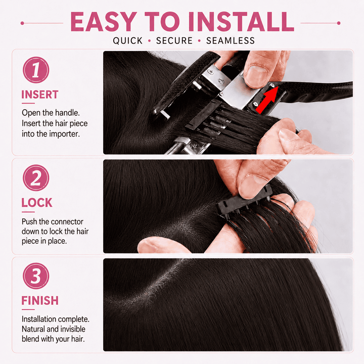 6D Human Hair Extensions 2nd Gen - Real Invisible Seamless No Trace Design,sew in extensions how to Natural Black