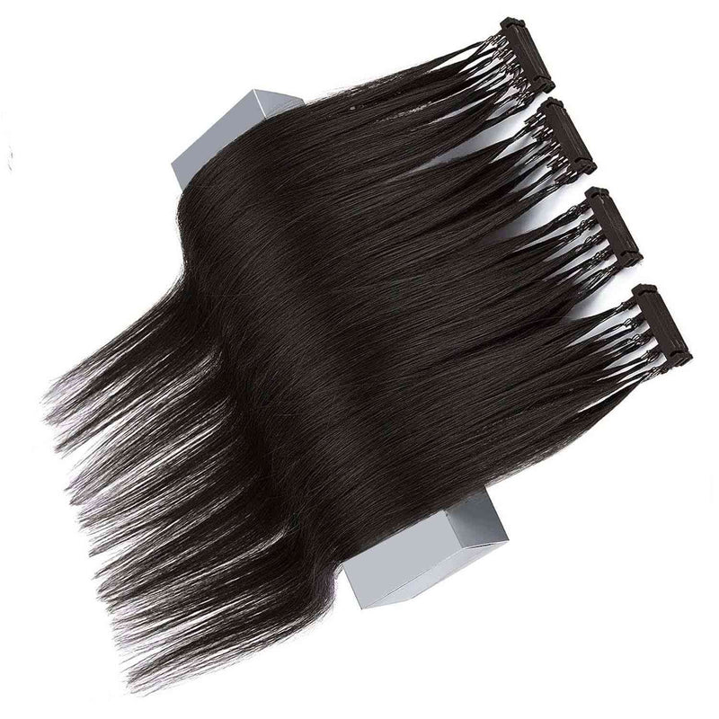 2nd Gen 6D Seamless No-Trace Extensions | Custom Colors & Lengths,6D Seamless Hair Extensions Darkest Black