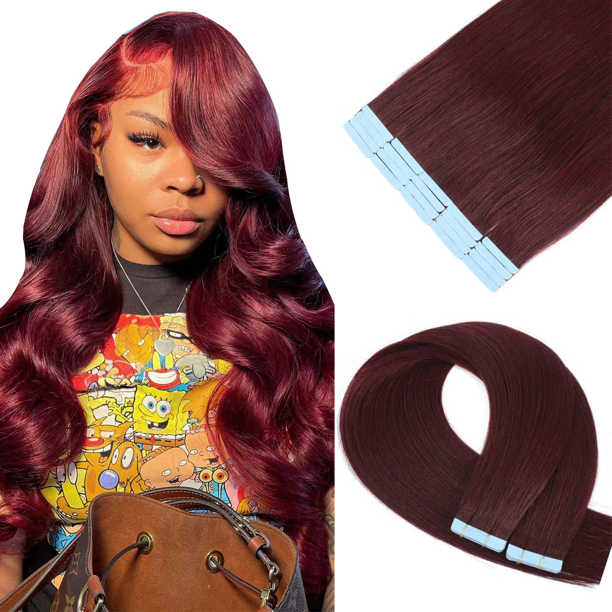 XJ Placement Of Tape In Hair Extensions,Seamless Hair Extensions Near Me,Diy Hair Styling,Endless Fun