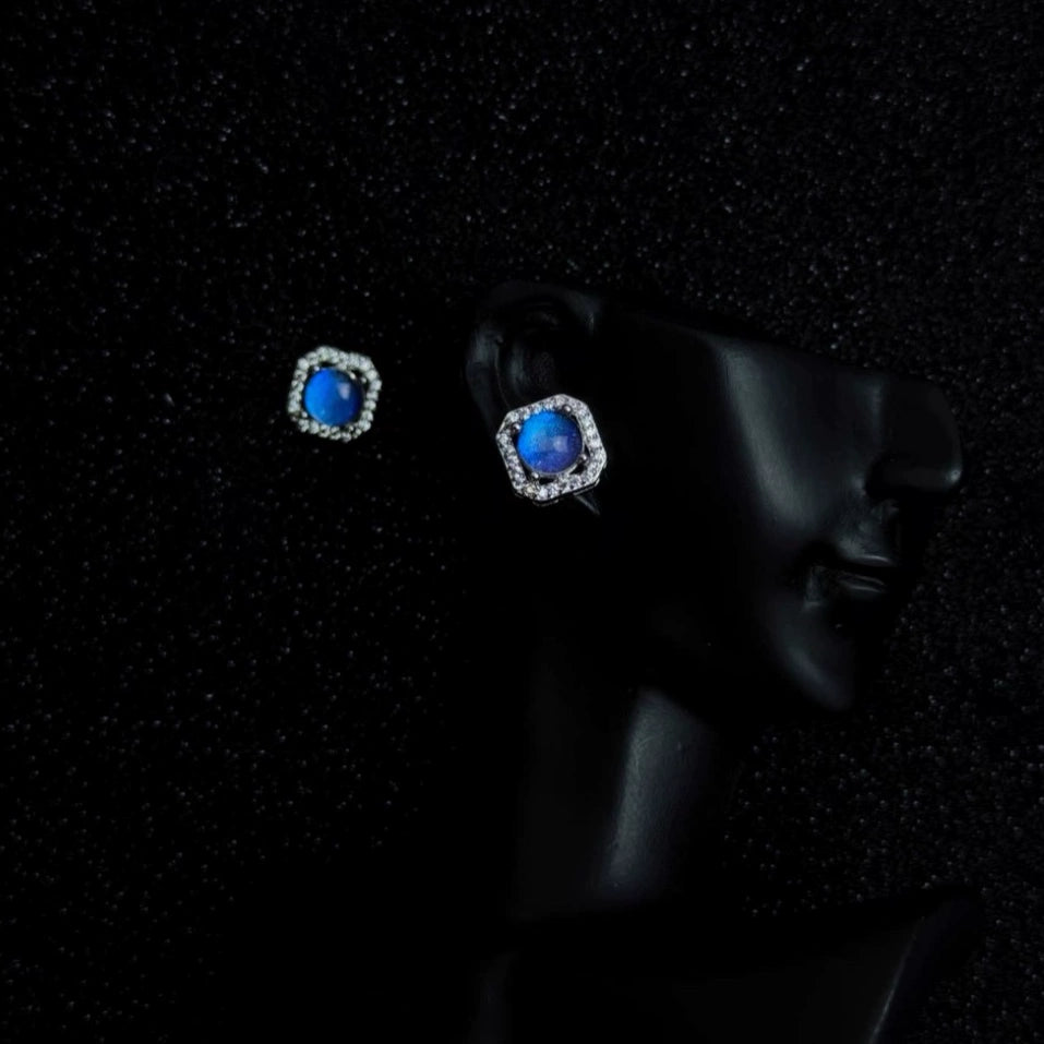 Handmade S925 Sterling Silver Real Blue Morpho Butterfly Wing Stud Earrings - Unique Specimen Jewelry Gift for Her