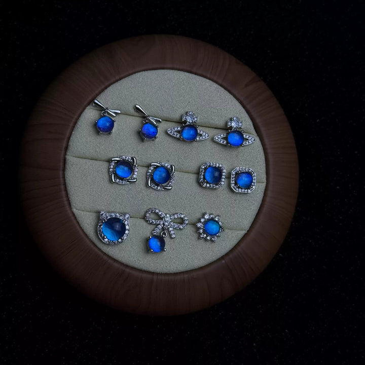 Handmade S925 Sterling Silver Real Blue Morpho Butterfly Wing Stud Earrings - Unique Specimen Jewelry Gift for Her