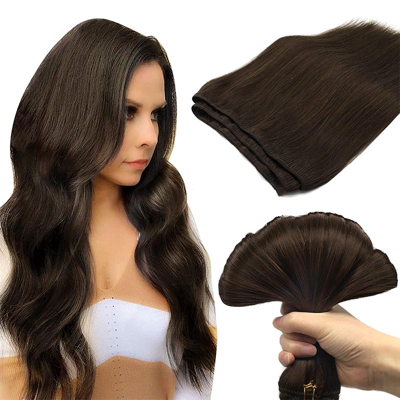 Chocolate Brown / Caramel Blonde Balayage (4/27/4) Weft Hair Extensions 6AAA