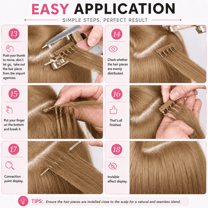 6D Human Hair Extensions 2nd Gen - Real Invisible Seamless No Trace Design,sew in extensions how to Strawberry Blonde
