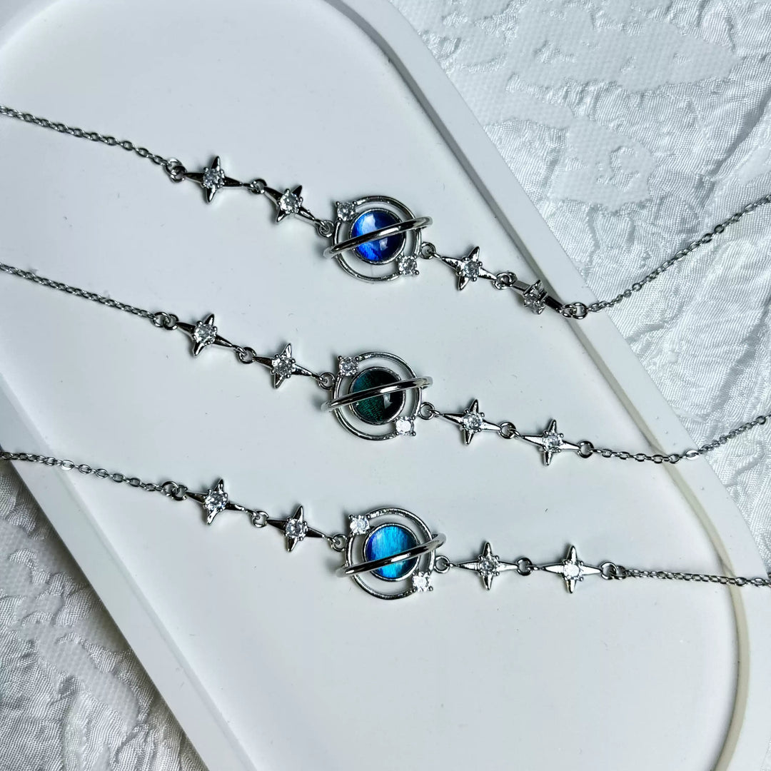 Real Blue Morpho Butterfly Wing Bracelet in S925 Sterling Silver - Unique Handmade Jewelry, Whimsical INFP Gift, Niche Specimen Jewelry for Besties & Couples