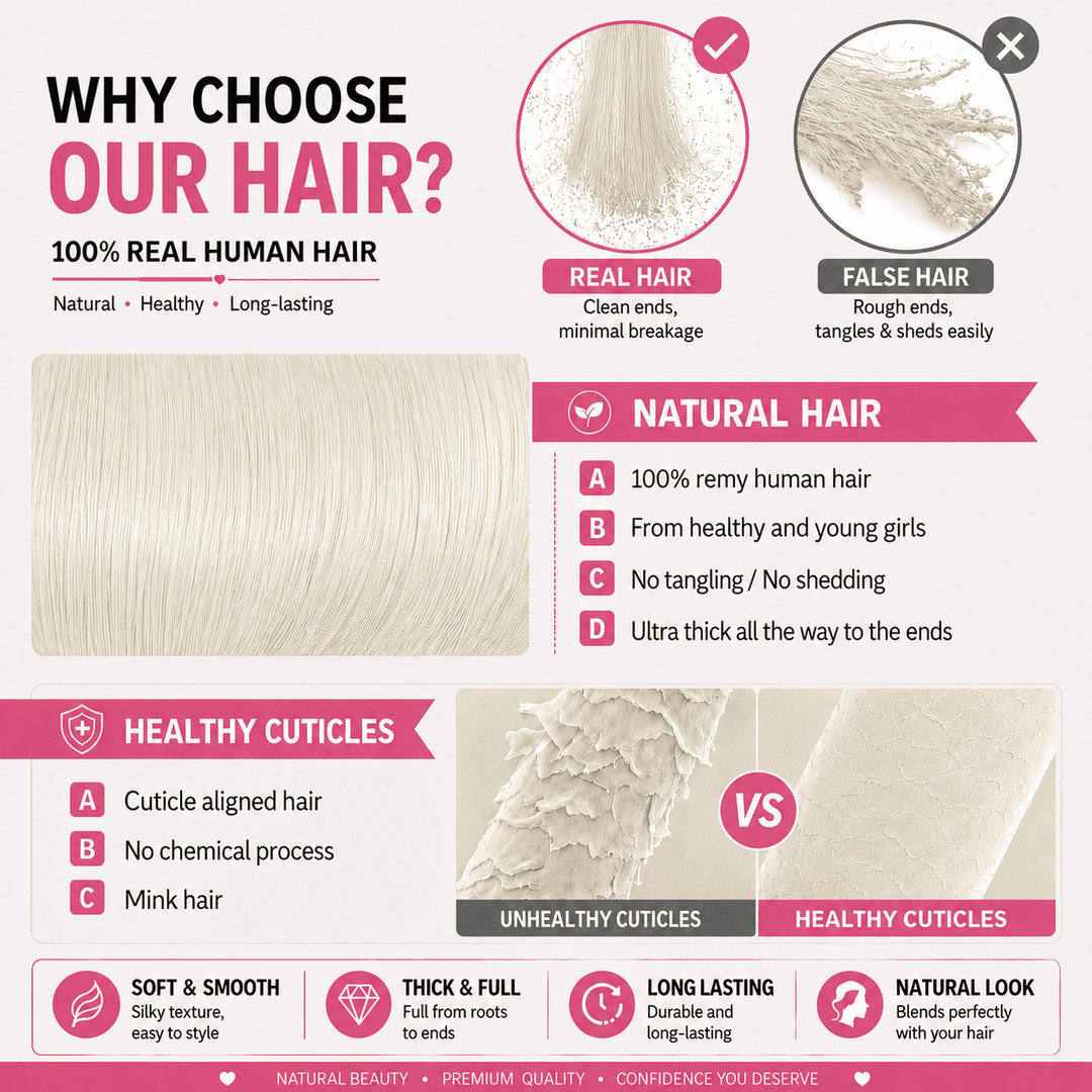6D Human Hair Extensions 2nd Gen - Real Invisible Seamless No Trace Design,sew in extensions how to White Blonde
