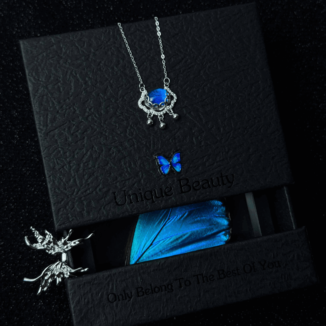 Handcrafted Butterfly Specimen Necklace  An Elegant Light Luxury Gift for Your Girlfriend or Close Female Companion