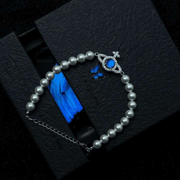 Handcrafted Real Butterfly Wing Jewelry - Exquisite Blue Morpho Necklace