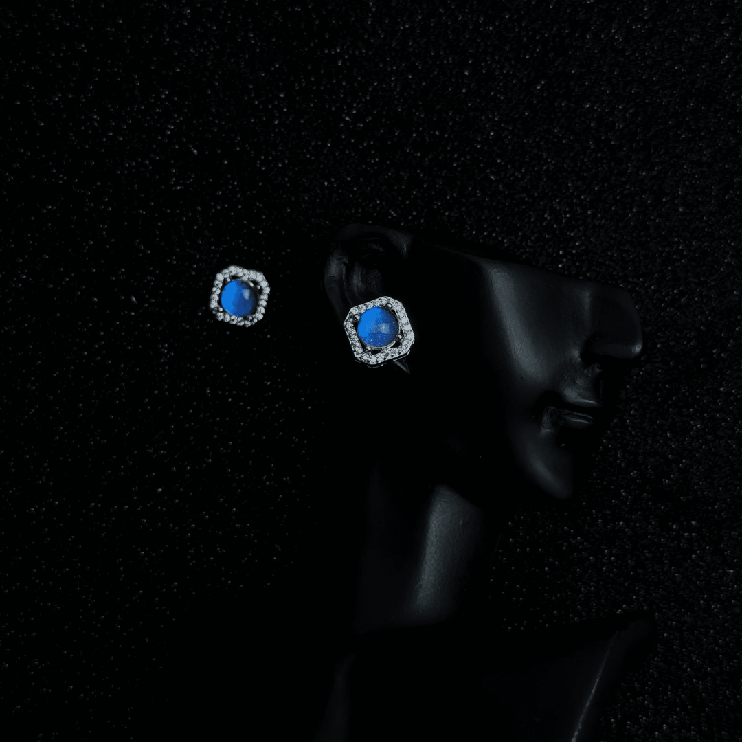 Handmade S925 Sterling Silver Real Blue Morpho Butterfly Wing Stud Earrings - Unique Specimen Jewelry Gift for Her