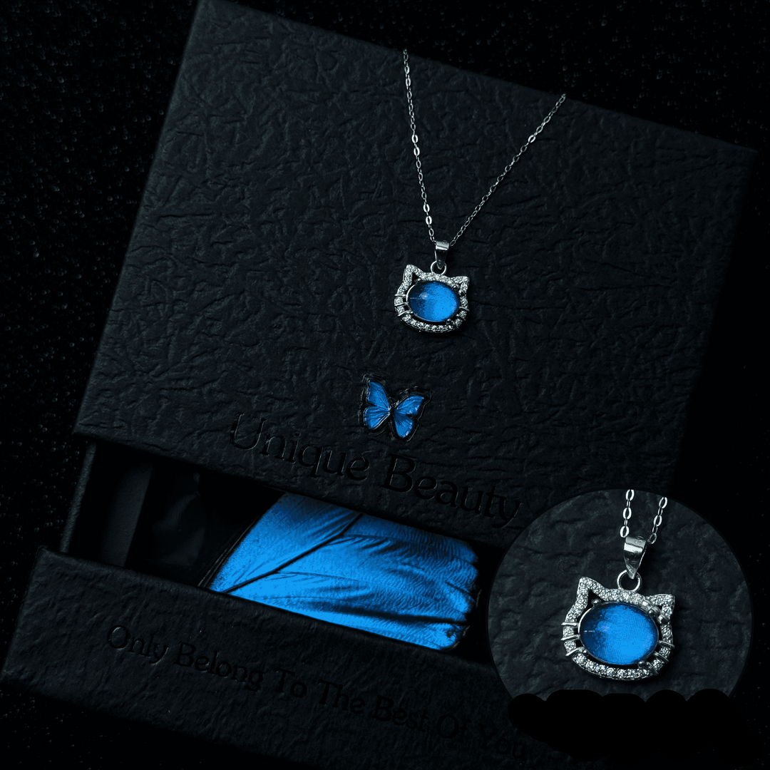 Exquisite S925 Sterling Silver Genuine Blue Morpho Wing Jewelry - Premium Handmade Necklace & Bracelet Gift for Couples and Friends