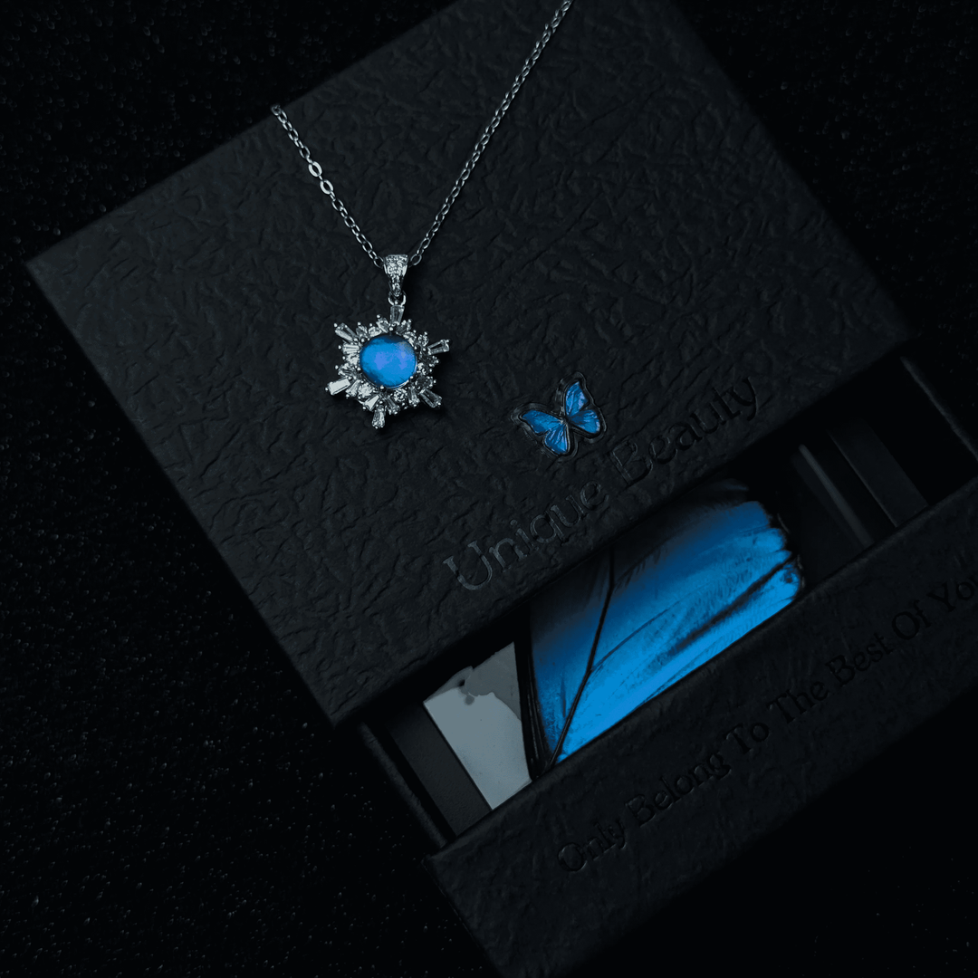 Exquisite S925 Sterling Silver Genuine Blue Morpho Wing Jewelry - Premium Handmade Necklace & Bracelet Gift for Couples and Friends