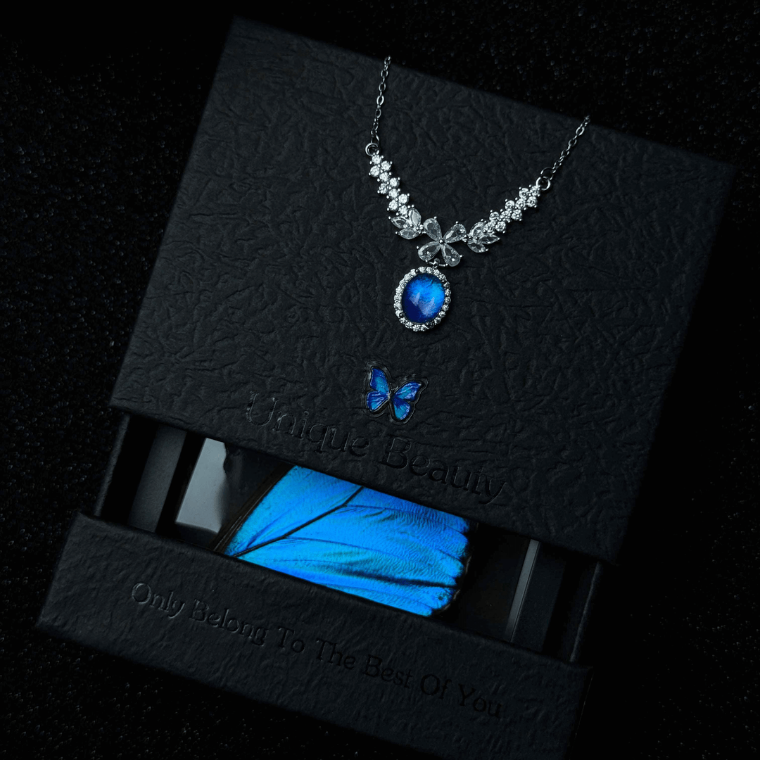 Handcrafted Butterfly Specimen Necklace An Exquisite Light Luxury Gift for Your Girlfriend or Close Female Friend