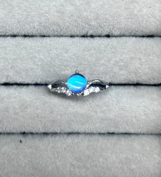 Handmade Genuine Blue Morpho Wing Ring - Adjustable Open Ring for Women, Dainty Nature Specimen Jewelry, Unique Birthday Gift